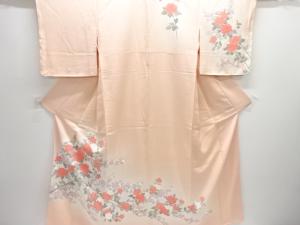 未使用品　仕立て上がり　枝花模様訪問着